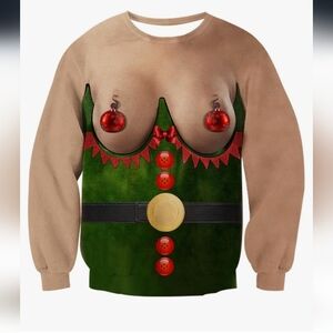 Idgreatim Unisex 3D Playful Holiday Ornament Christmas Ugly Sweater Large BNWOT